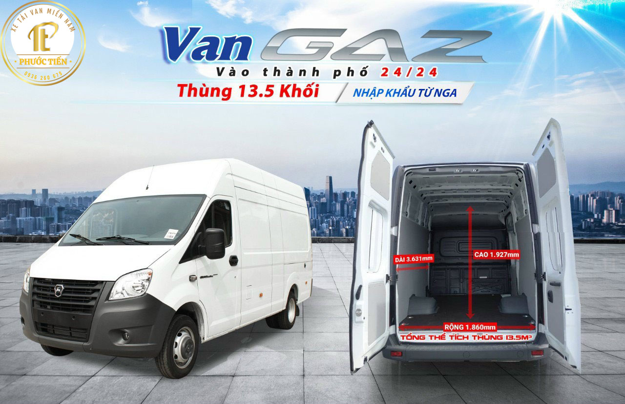 Xe Tải Van Gaz 3 Chỗ Ngồi 945kg Chở Hàng 24/24