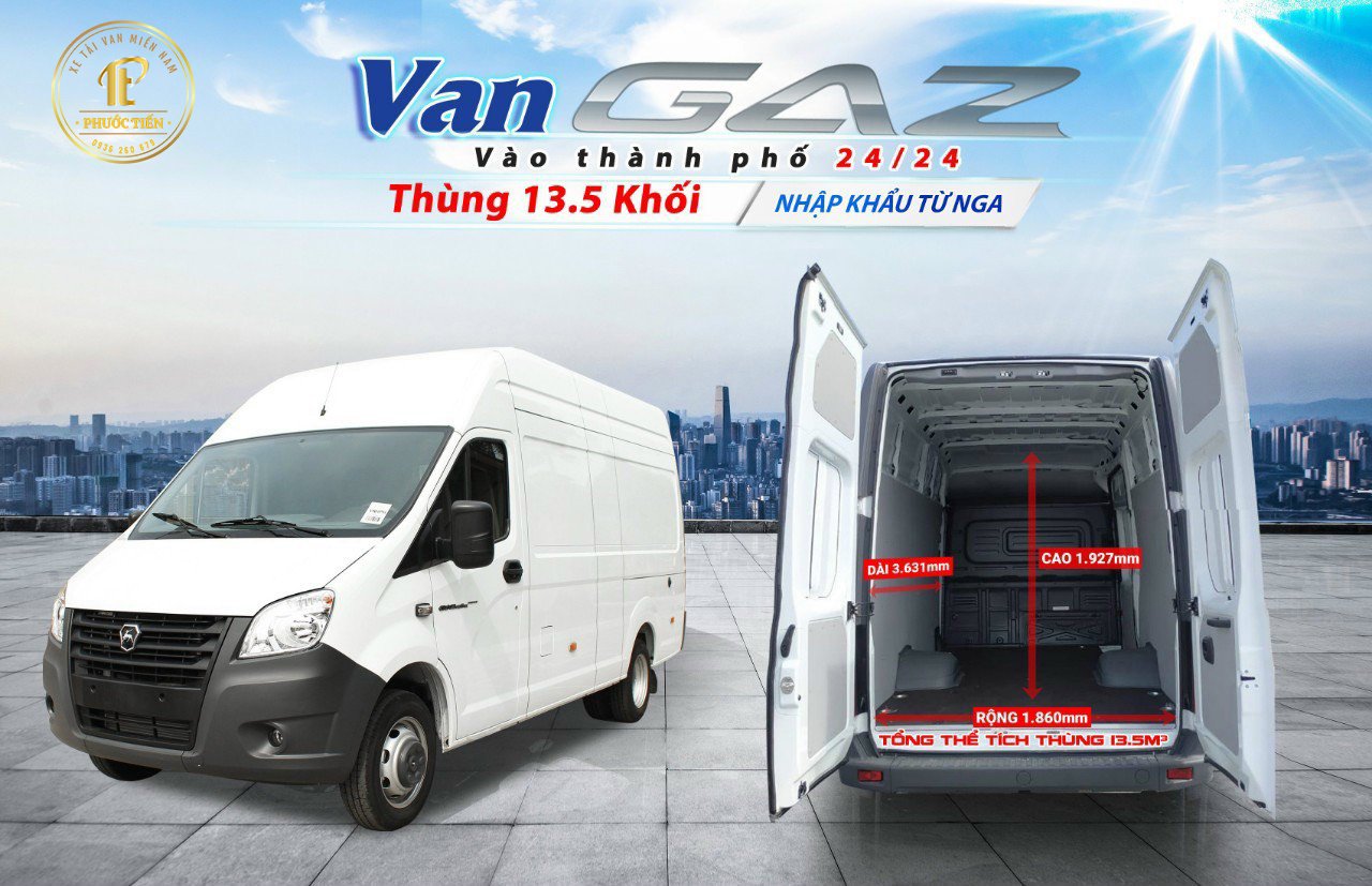 Xe Tải Van Gaz 3 Chỗ Ngồi 945kg Chở Hàng 24/24