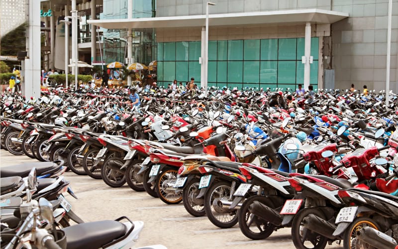 Bãi đỗ xe máy tiêu chuẩn, bố trí khoa học