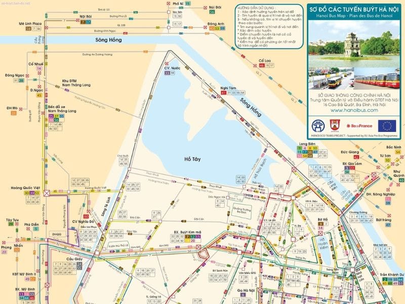 Bản đồ các tuyến xe bus Hà Nội