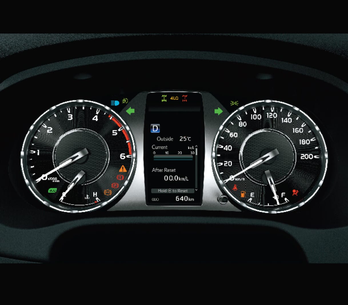 Bảng đồng hồ táp lô hiện đại của Toyota Hilux