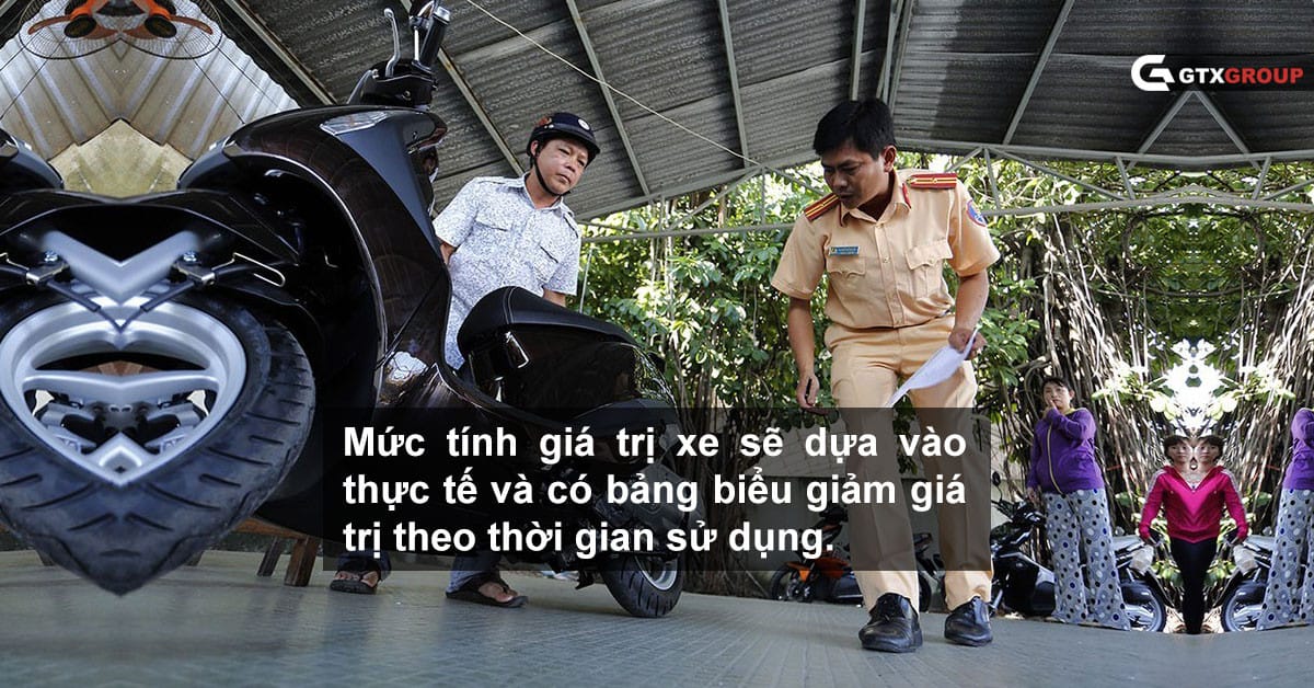 Bảng minh họa cách tính giá trị xe máy cũ, ảnh hưởng đến chi phí sang tên xe máy