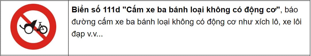Biển báo cấm xe đầu kéo, nhắc nhở người lái xe tải van về khu vực cấm.