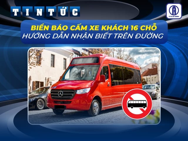 Biển báo cấm xe khách 16 chỗ hình tròn viền đỏ, có biểu tượng xe buýt màu đen trên nền trắng.