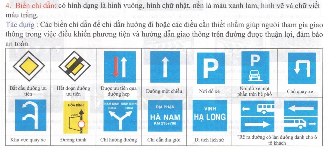 Biển báo chỉ dẫn giúp định hướng và cung cấp thông tin hữu ích cho người lái xe