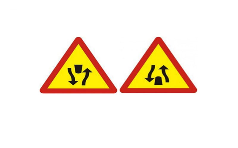 Biển báo hiệu đường đôi W.235 và W.236 giúp tài xế nhận biết đoạn đường có dải phân cách