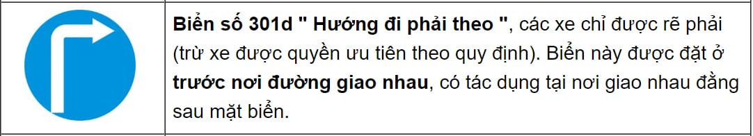 Biển báo hiệu lệnh đi thẳng hoặc rẽ phải, một hướng dẫn quan trọng cho người lái xe tải van.