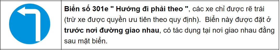 Biển báo hiệu lệnh đi thẳng hoặc rẽ trái, yêu cầu người lái xe tải van tuân thủ.