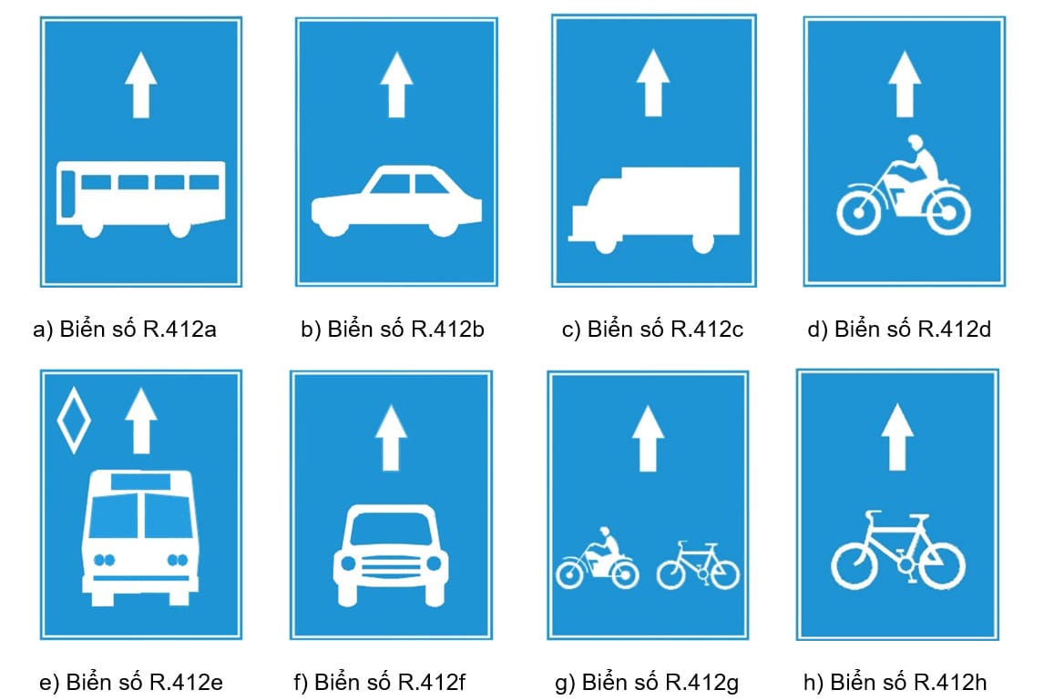 Biển báo làn đường dành riêng cho xe đạp R.412