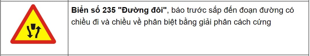 Biển báo nguy hiểm đường có chướng ngại vật, nhắc nhở người lái xe tải van về nguy hiểm.