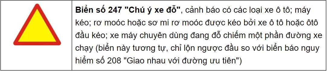 Biển báo nguy hiểm đường có vật chướng ngại, nhắc nhở người lái xe tải van về nguy hiểm.