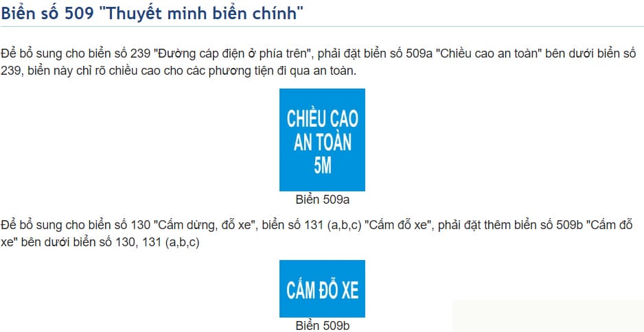 Biển báo phụ về sự kết hợp của các biển báo, cung cấp thông tin toàn diện cho người lái xe tải van.