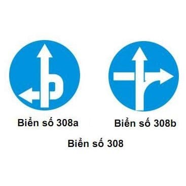 Biển báo R.308a và R.308b chỉ dẫn hướng đi qua cầu vượt