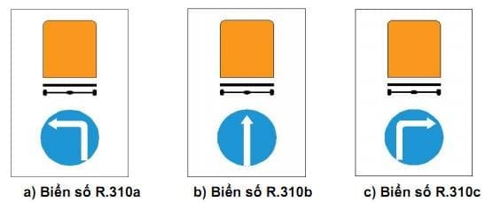 Biển báo R.310a, R.310b, R.310c chỉ dẫn hướng đi cho xe chở hàng nguy hiểm