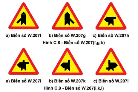 Biển báo W.207-2 - Giao nhau với đường không ưu tiên bên trái