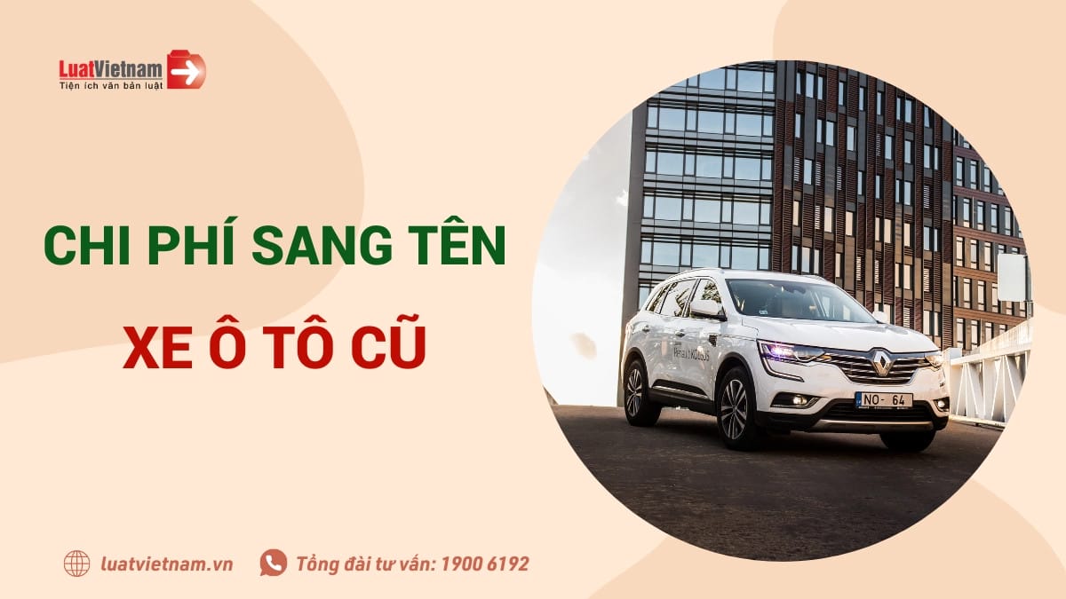 Biểu đồ minh họa các khoản lệ phí sang tên xe ô tô cần thiết khi mua bán xe cũ, giúp người dùng dễ dàng hình dung tổng chi phí chuyển nhượng xe ô tô.