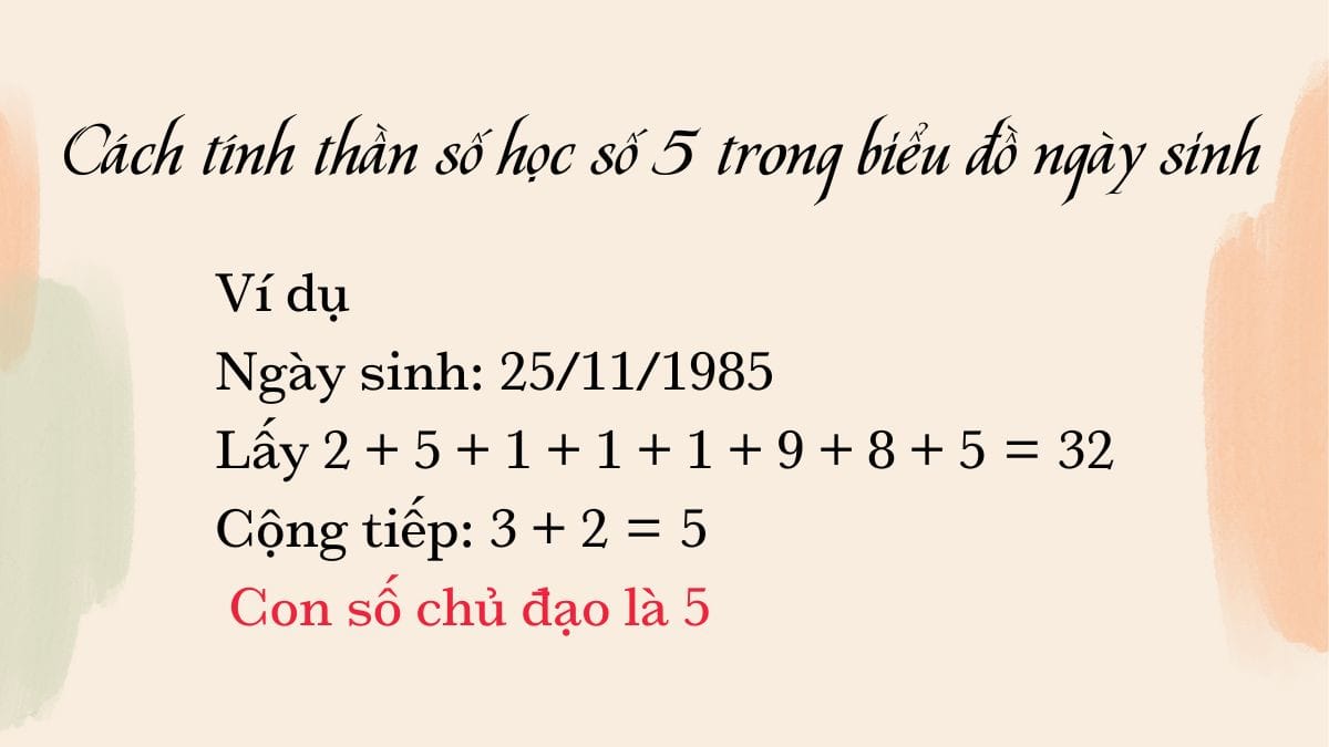 Biểu đồ ngày sinh và cách xác định thần số học số 5
