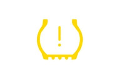 Biểu tượng đèn cảnh báo áp suất lốp TPMS thấp trên bảng điều khiển xe ô tô