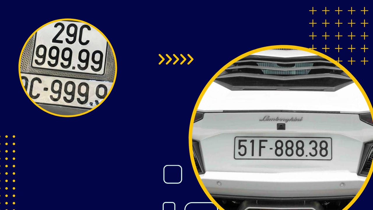 Biểu tượng khái niệm về web đấu giá biển số xe trực tuyến tại Việt Nam.