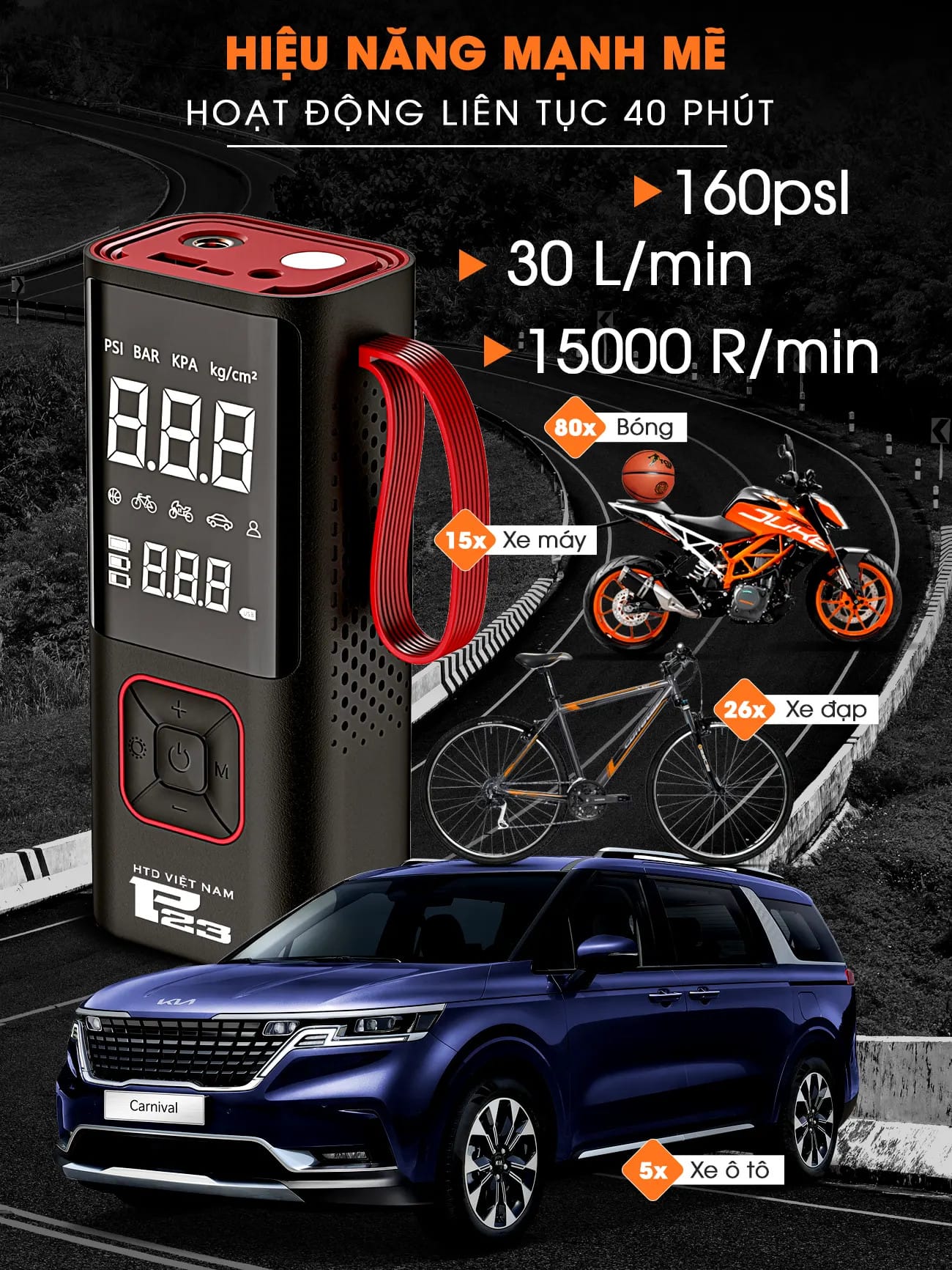 Bơm điện xe máy hoạt động mạnh mẽ và ổn định