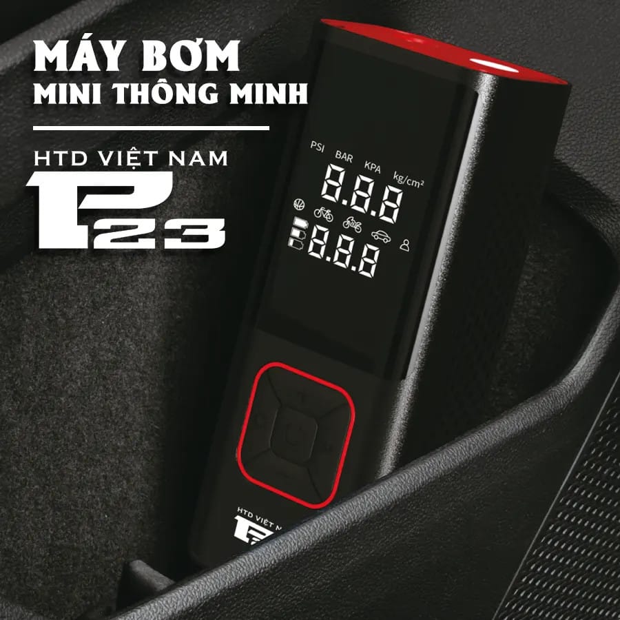 Bơm điện xe máy mini cầm tay với thiết kế hiện đại