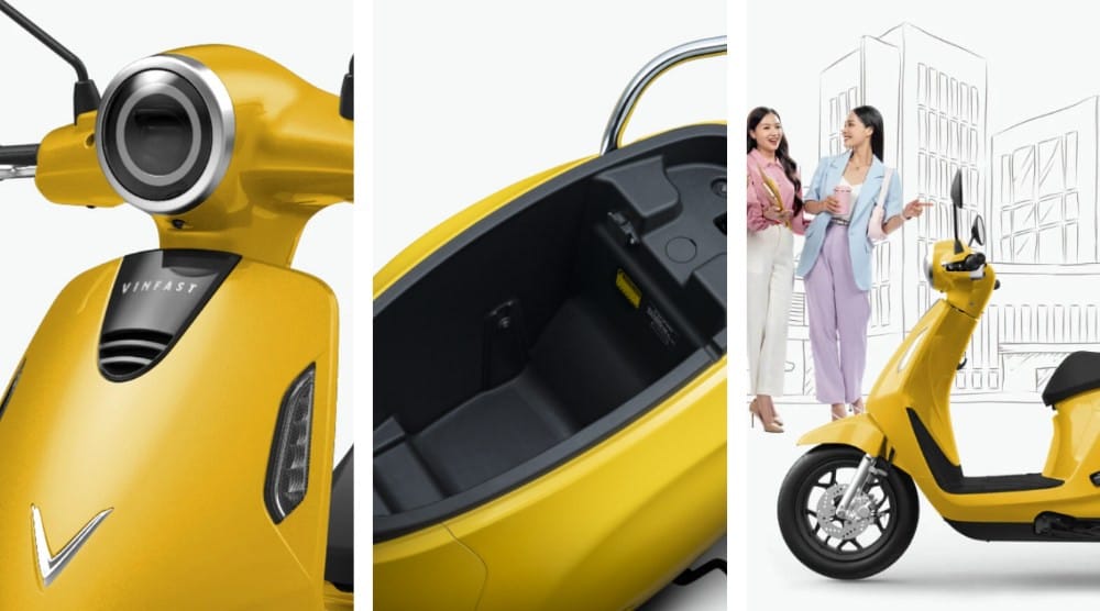 Các chi tiết thiết kế trên xe máy điện Vinfast Evo 200, cho thấy giá trị của giá xe máy điện Vinfast