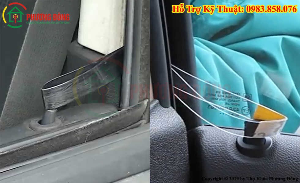 Cách mở cửa xe ô tô bằng thanh nhựa mỏng