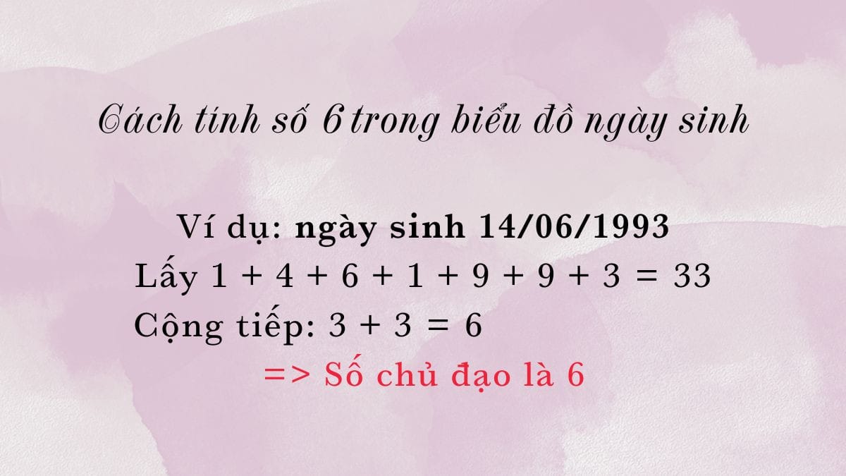 Cách tính số 6 trong biểu đồ ngày sinh và ảnh hưởng đến thần số học số 6 tình duyên
