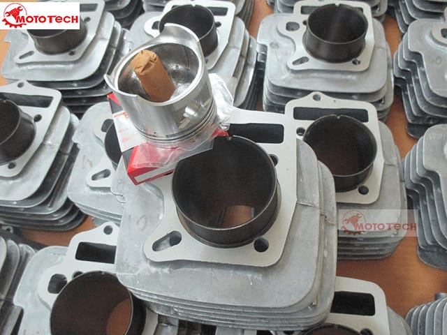 Cận cảnh bộ hơi xe máy nguyên bản và bộ hơi mới sau khi làm lại
