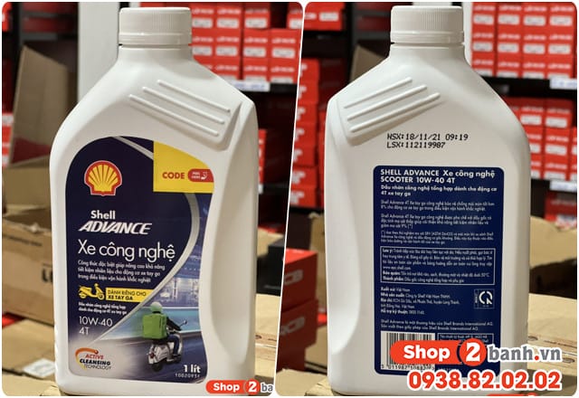chai dầu nhớt Shell Advance Scooter 10W40 dành cho xe tay ga Grande