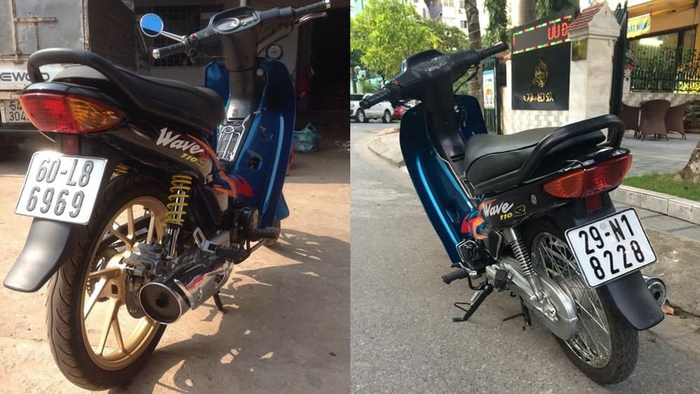 Chi tiết biển số xe Honda Wave 110cc với ký hiệu chữ cái và số, minh chứng cách nhận biết xe 110cc
