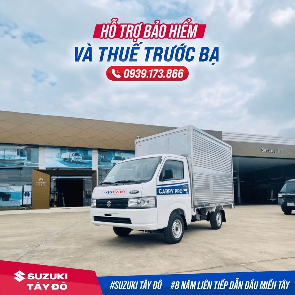Chi tiết động cơ 1.5L của xe tải Suzuki Carry Pro, minh họa khả năng vận hành tiết kiệm nhiên liệu.