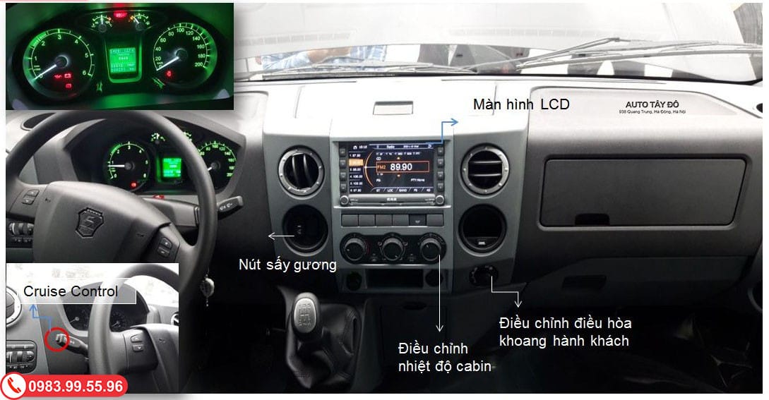 Chi tiết nút điều khiển Cruise Control trên vô lăng xe tải van Gaz