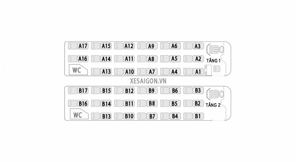 chi tiết sơ đồ xe giường nằm 34 giường thế hệ mới tiện nghi