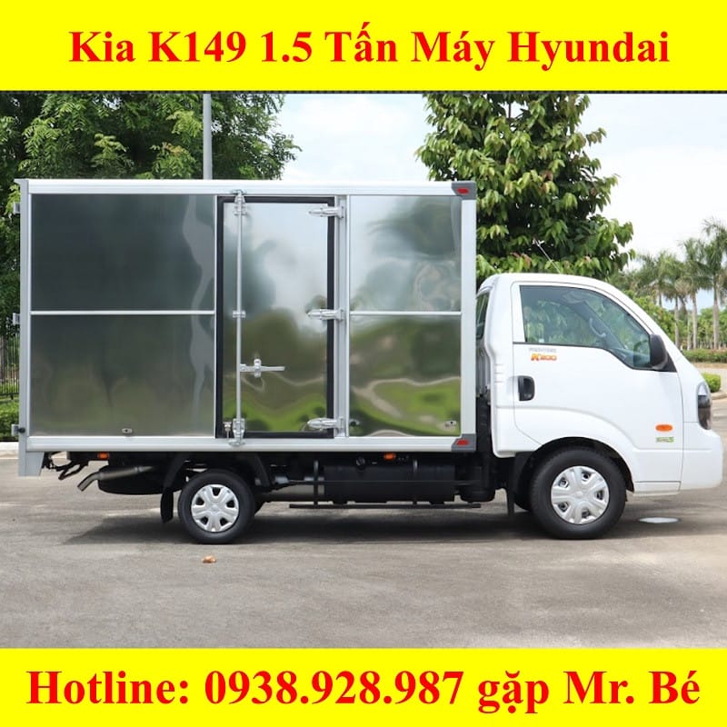 Chi tiết thiết kế bên ngoài của xe tải Kia 1.5 tấn K149 thùng kín.