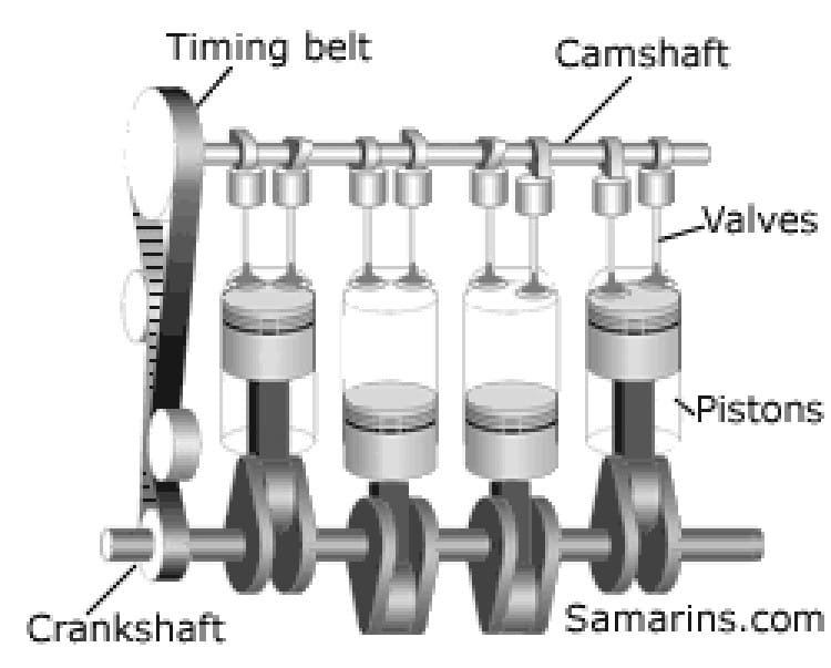 Cơ cấu dẫn động trục cam và xupap trong hệ thống phân phối khí