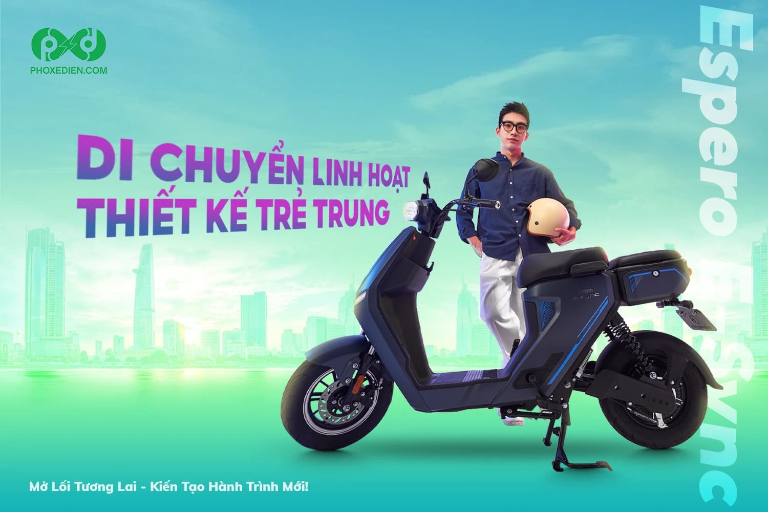 Detech Espero E-Sync - xe máy điện đẹp cho nam với thiết kế trẻ trung