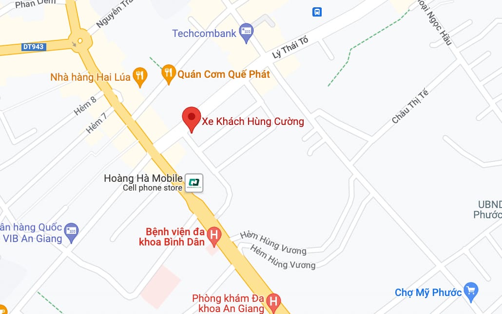 Địa chỉ văn phòng Long Xuyên, An Giang của nhà xe Hùng Cường