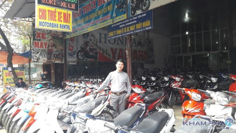 Địa điểm cho thuê xe máy Thủy Huấn tại trung tâm thị xã Nghĩa Lộ Yên Bái