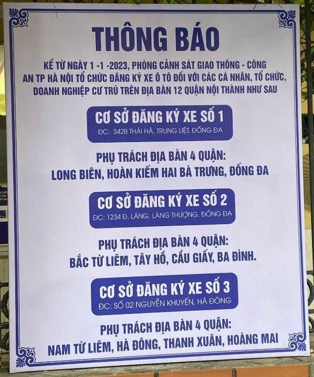 Địa điểm đăng ký xe ô tô Hà Nội, bao gồm 342B Thái Hà và các cơ sở khác, cập nhật giờ làm việc mới nhất.