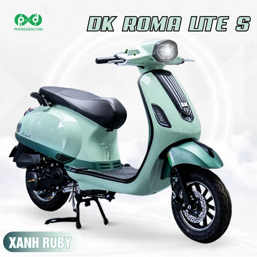 DK Roma Lite S 50cc màu Xanh Ruby, thể hiện phong cách châu Âu