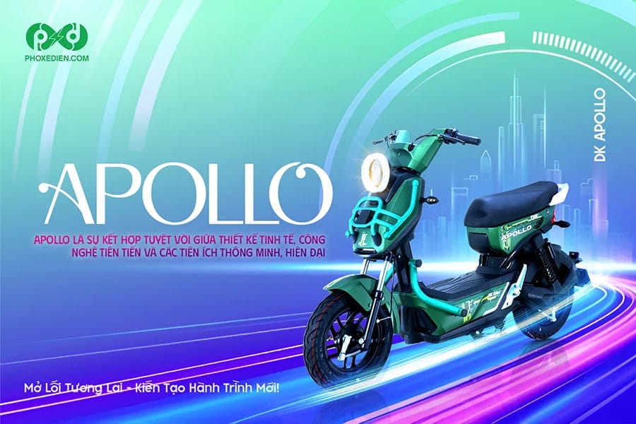 DKBike DK Apollo - xe máy điện đẹp cho nam với thiết kế thể thao mạnh mẽ
