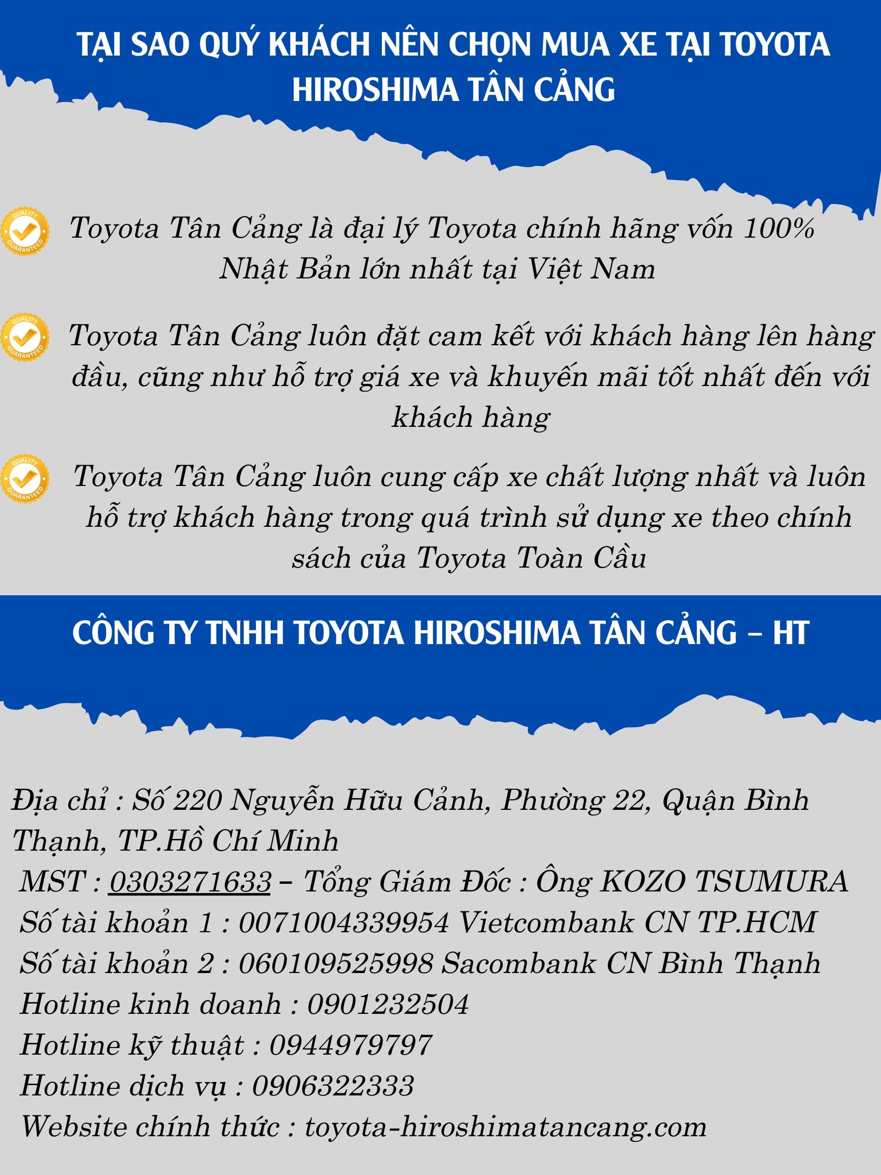 Đội ngũ nhân viên Toyota Hiroshima Tân Cảng