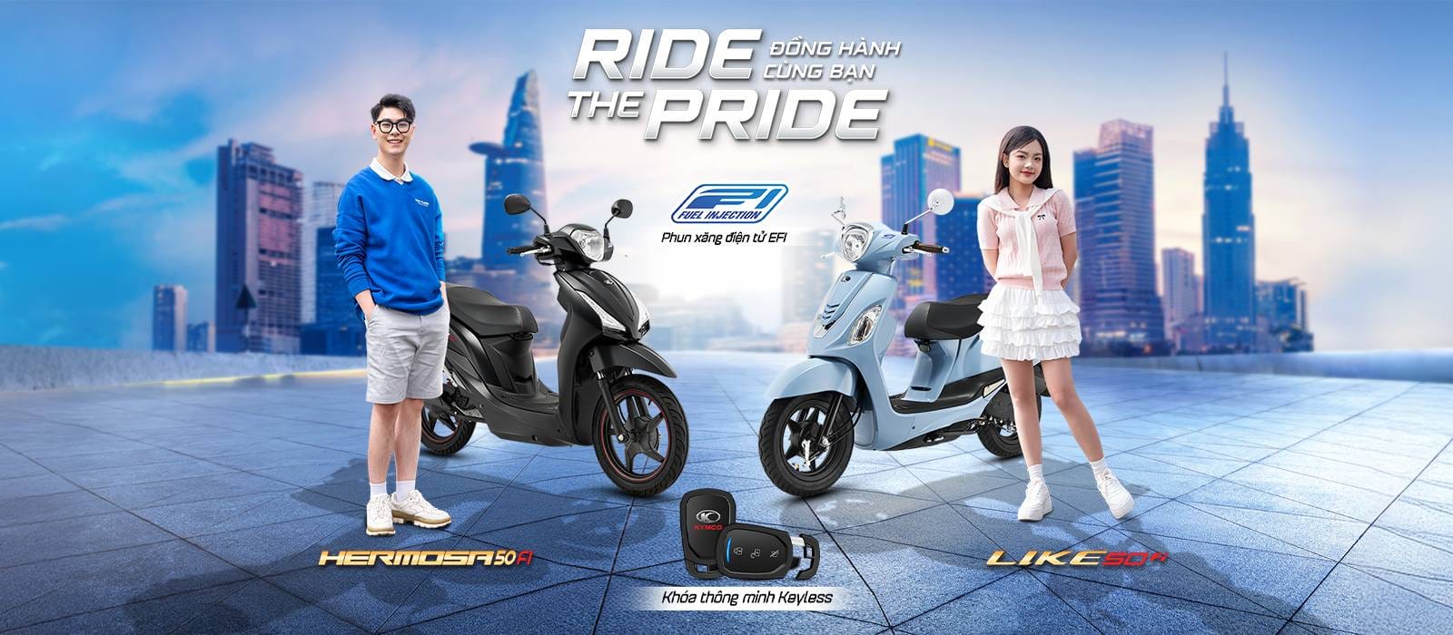 Dòng xe máy 50cc Kymco đa dạng mẫu mã và màu sắc
