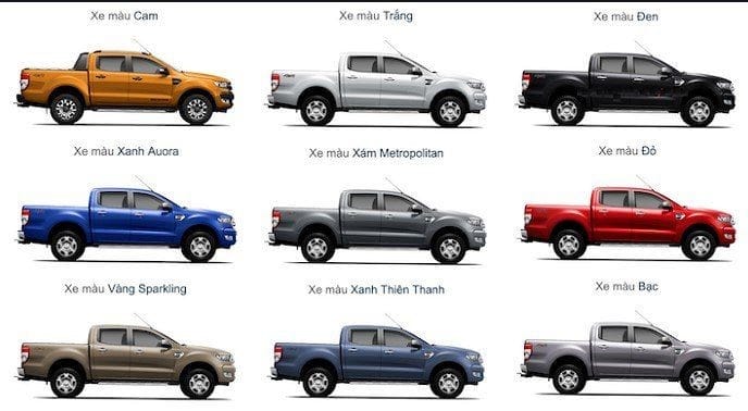 Ford Ranger màu trắng đang di chuyển trên đường