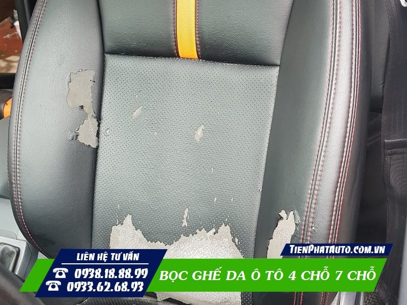 Ghế bị rạn nứt và rách sau thời gian dài sử dụng cần được bọc lại