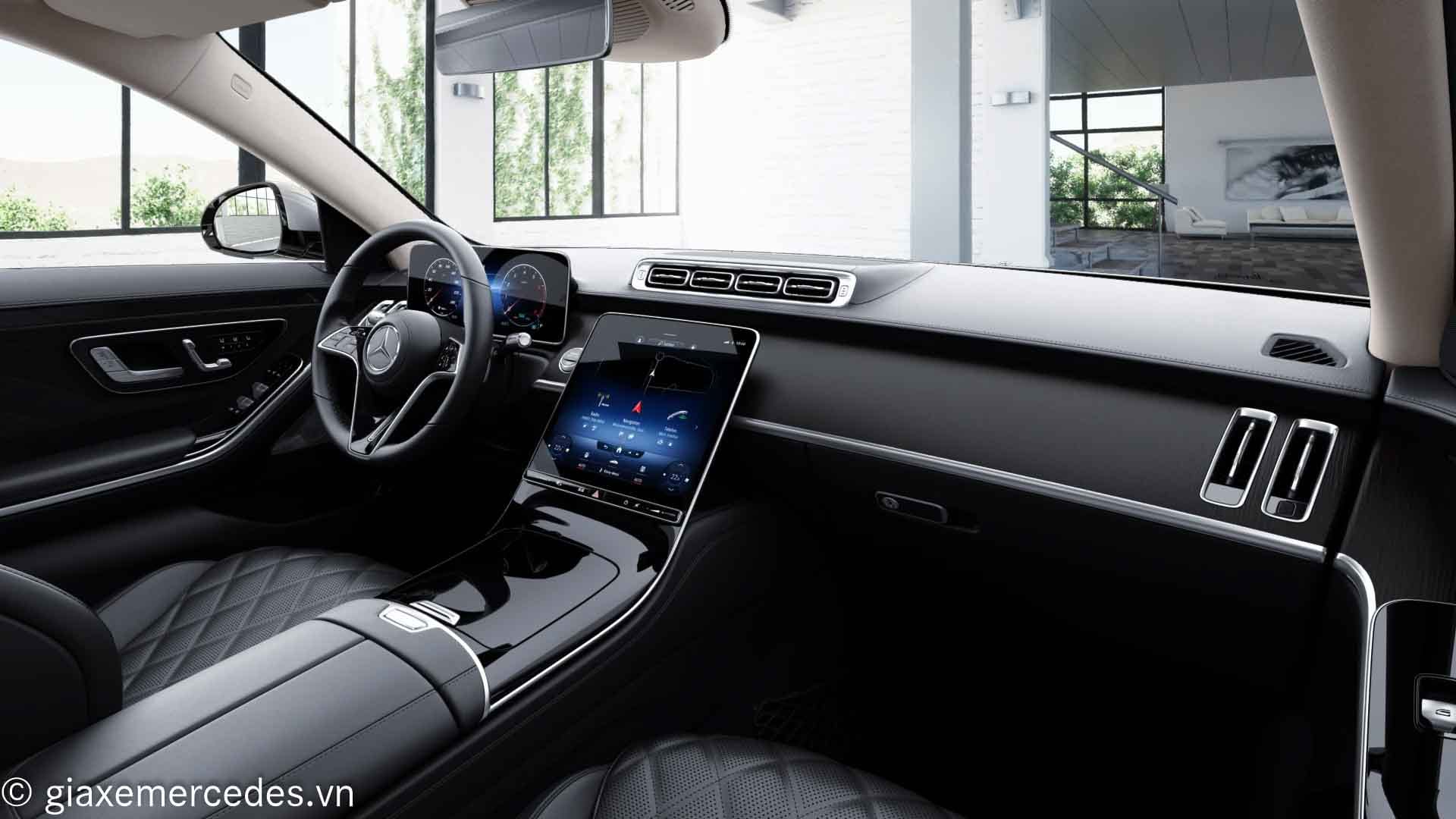 Ghế da màu đen lịch lãm trên Mercedes S450 Luxury