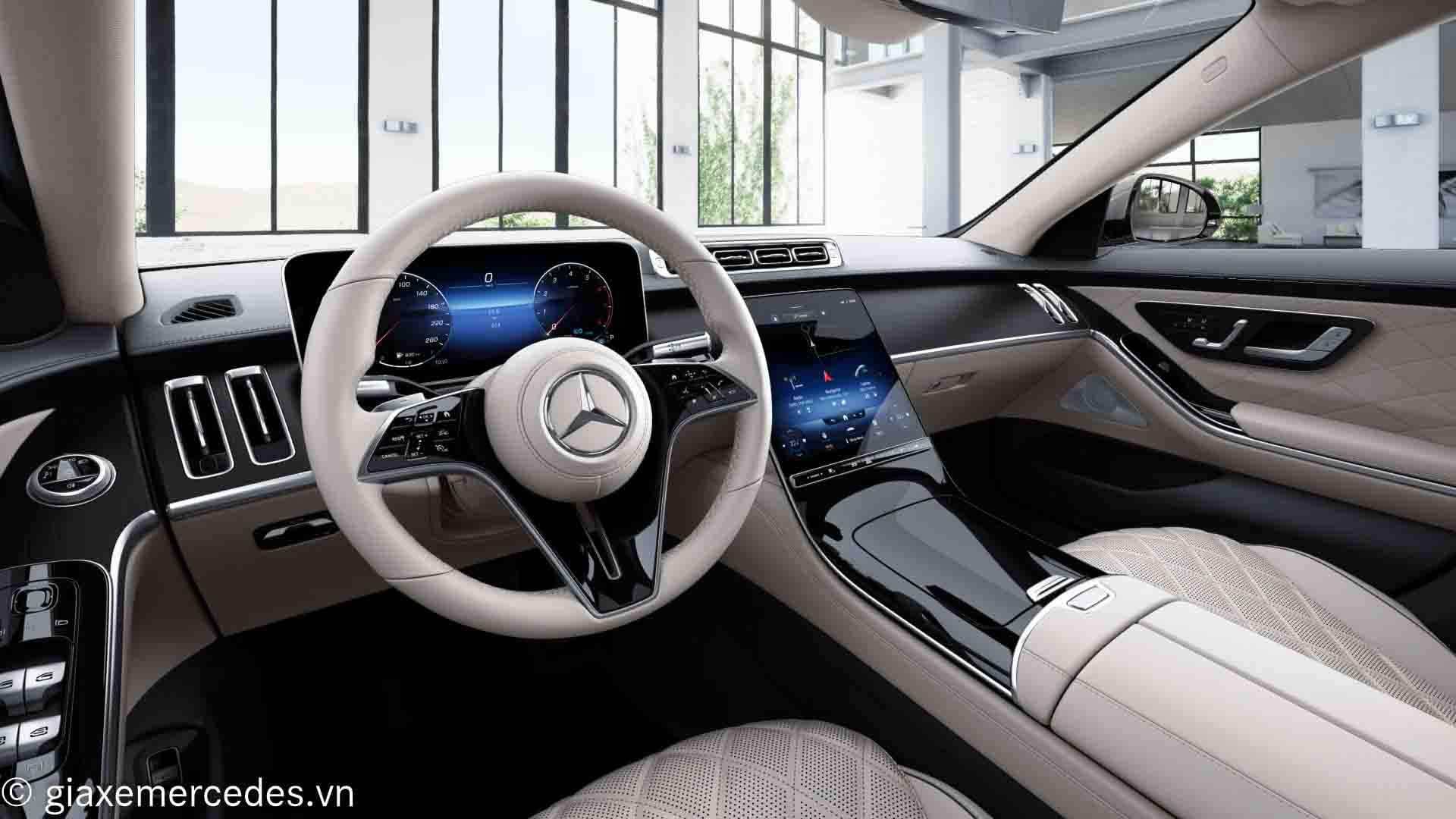 Ghế da màu kem trang nhã của Mercedes S450 Luxury
