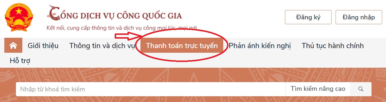 Giao diện nhập thông tin tra cứu quyết định xử phạt vi phạm giao thông trên Cổng DVCQG