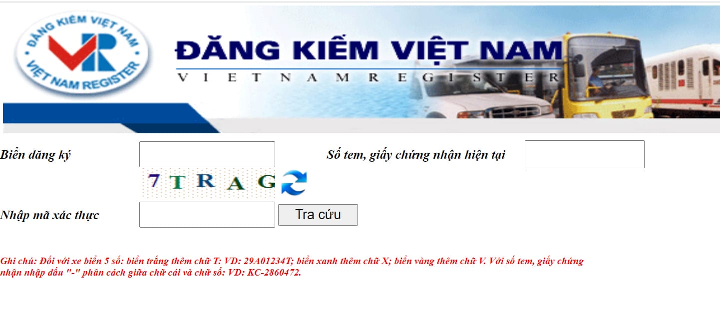Giao diện tra cứu thông tin biển số xe ô tô